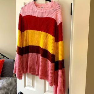 Striped, colored, thin sweater